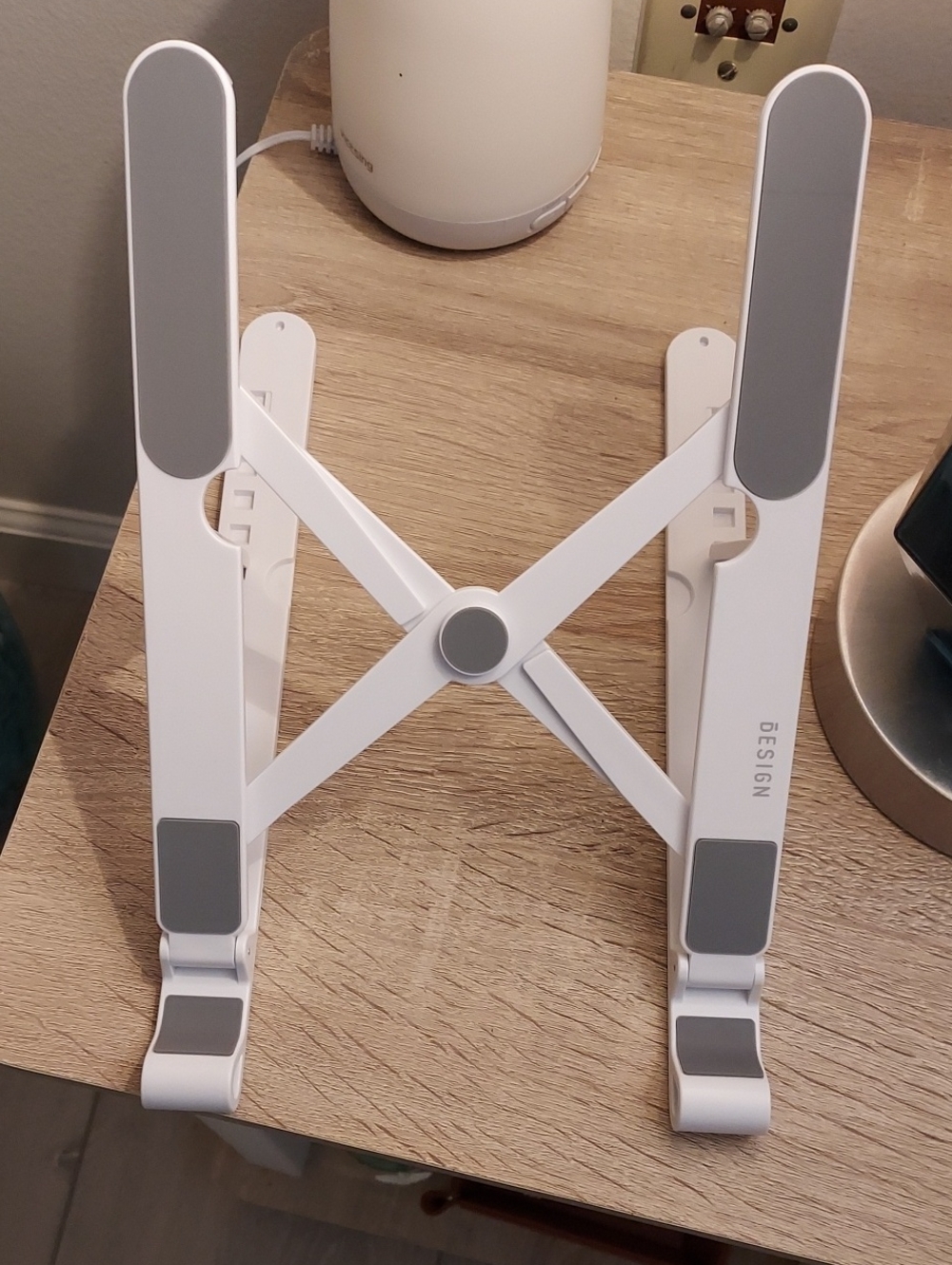 White Adjustable Tablet & Laptop Stand - Foldable Portable Holder